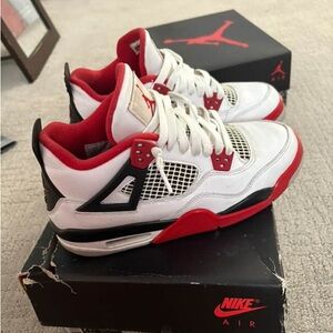 Nike White and Red Sneakers Air Unit Design